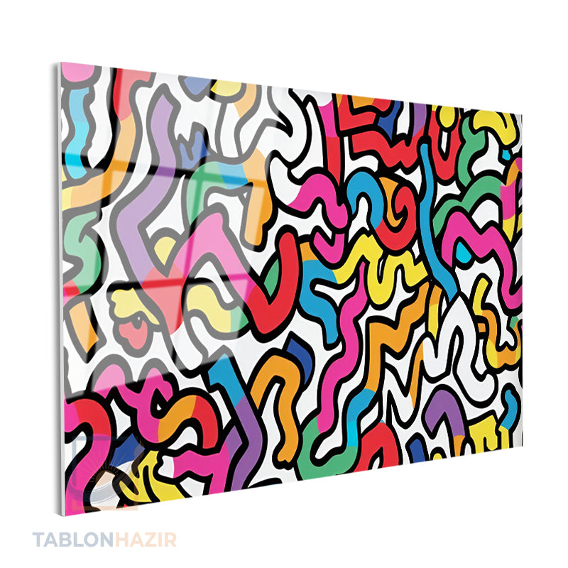Yatay Cam Tablo Salon Duvar Tablosu Yatay Cam Renklikivrimlar Yeni Ev Hediyesi Ofis Tablosu