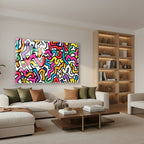 Yatay Cam Tablo Salon Duvar Tablosu Yatay Cam Renklikivrimlar Yeni Ev Hediyesi Ofis Tablosu