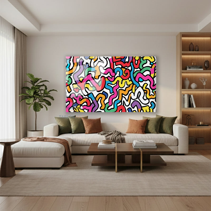 Yatay Cam Tablo Salon Duvar Tablosu Yatay Cam Renklikivrimlar Yeni Ev Hediyesi Ofis Tablosu