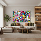 Yatay Cam Tablo Salon Duvar Tablosu Yatay Cam Renklikivrimlar Yeni Ev Hediyesi Ofis Tablosu