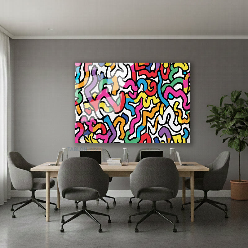 Yatay Cam Tablo Salon Duvar Tablosu Yatay Cam Renklikivrimlar Yeni Ev Hediyesi Ofis Tablosu