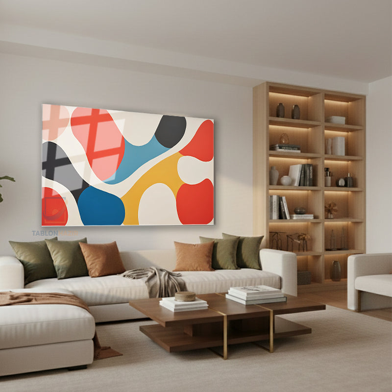 Yatay Cam Tablo Salon Duvar Tablosu Yatay Cam Renklikivrimlar2 Yeni Ev Hediyesi Ofis Tablosu