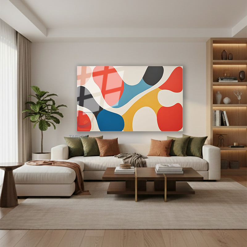 Yatay Cam Tablo Salon Duvar Tablosu Yatay Cam Renklikivrimlar2 Yeni Ev Hediyesi Ofis Tablosu