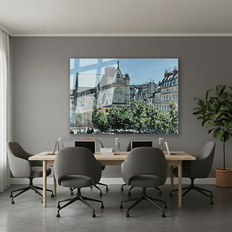 Yatay Cam Tablo Salon Duvar Tablosu Yatay Cam Sehirmanzarasi Yeni Ev Hediyesi Ofis Tablosu