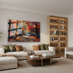 Yatay Cam Tablo Salon Duvar Tablosu Yatay Cam Sonbaharmanzarasi2 Yeni Ev Hediyesi Ofis Tablosu