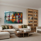 Yatay Cam Tablo Salon Duvar Tablosu Yatay Cam Sonbaharmanzarasi4 Yeni Ev Hediyesi Ofis Tablosu