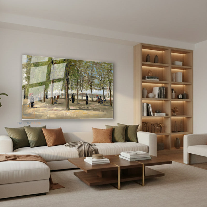 Yatay Cam Tablo Salon Duvar Tablosu Yatay Cam Soyutbahçe Yeni Ev Hediyesi Ofis Tablosu