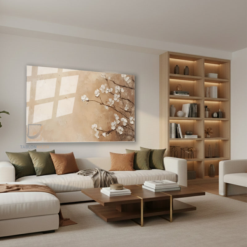 Yatay Cam Tablo Salon Duvar Tablosu Yatay Cam Soyutciceksanati2 Yeni Ev Hediyesi Ofis Tablosu