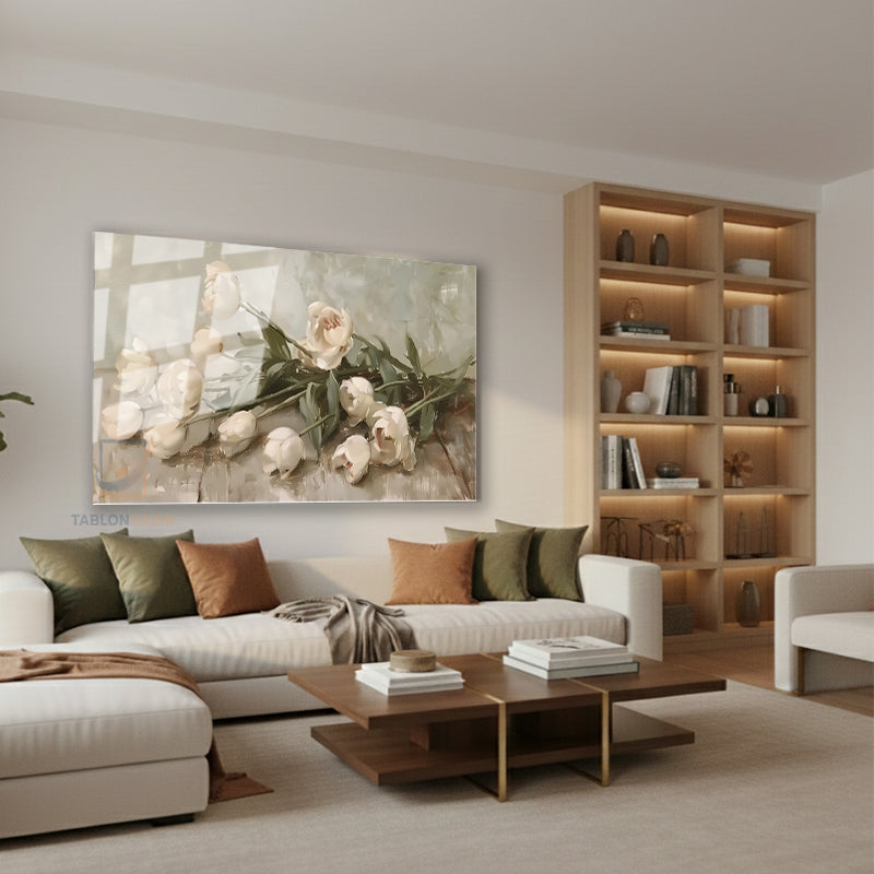 Yatay Cam Tablo Salon Duvar Tablosu Yatay Cam Soyutciceksanati4 Yeni Ev Hediyesi Ofis Tablosu