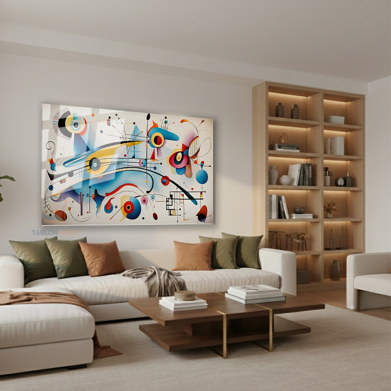 Yatay Cam Tablo Salon Duvar Tablosu Yatay Cam Soyutgeometriksanat6 Yeni Ev Hediyesi Ofis Tablosu