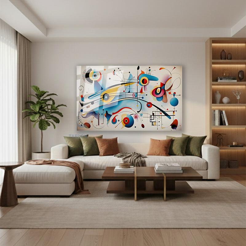 Yatay Cam Tablo Salon Duvar Tablosu Yatay Cam Soyutgeometriksanat6 Yeni Ev Hediyesi Ofis Tablosu