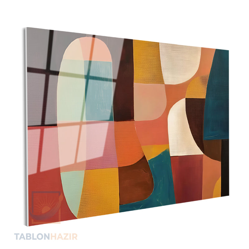 Yatay Cam Tablo Salon Duvar Tablosu Yatay Cam Soyutgeometriksanat4 Yeni Ev Hediyesi Ofis Tablosu