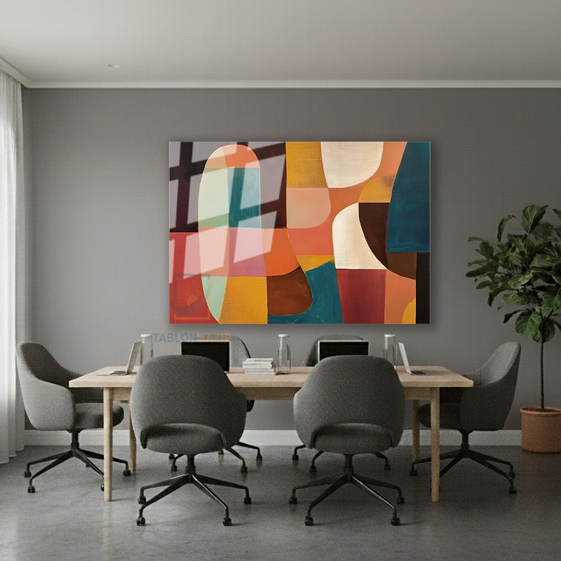 Yatay Cam Tablo Salon Duvar Tablosu Yatay Cam Soyutgeometriksanat4 Yeni Ev Hediyesi Ofis Tablosu