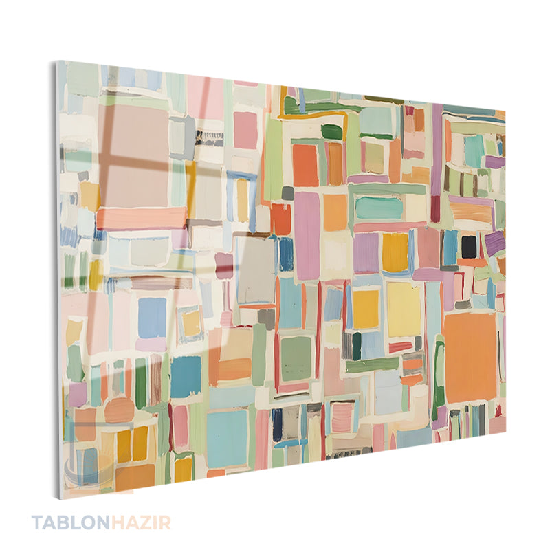 Yatay Cam Tablo Salon Duvar Tablosu Yatay Cam Soyutgeometriksanat7 Yeni Ev Hediyesi Ofis Tablosu