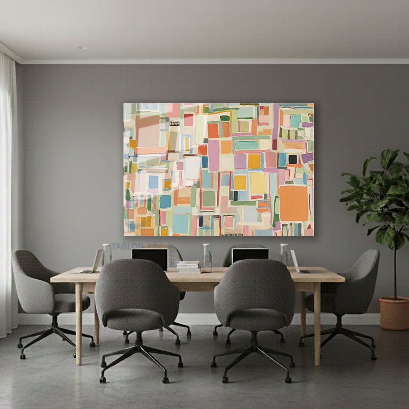 Yatay Cam Tablo Salon Duvar Tablosu Yatay Cam Soyutgeometriksanat7 Yeni Ev Hediyesi Ofis Tablosu
