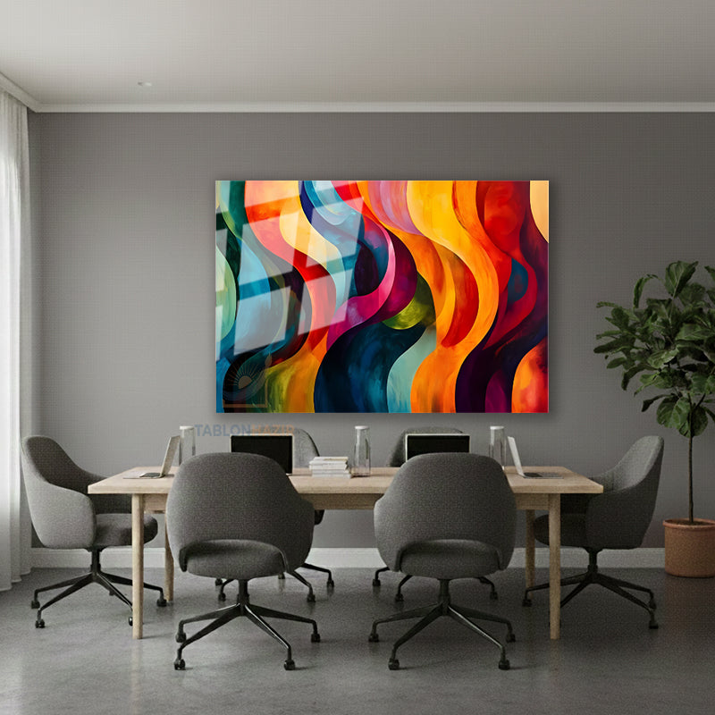 Yatay Cam Tablo Salon Duvar Tablosu Yatay Cam Soyutgeometriksanat9 Yeni Ev Hediyesi Ofis Tablosu