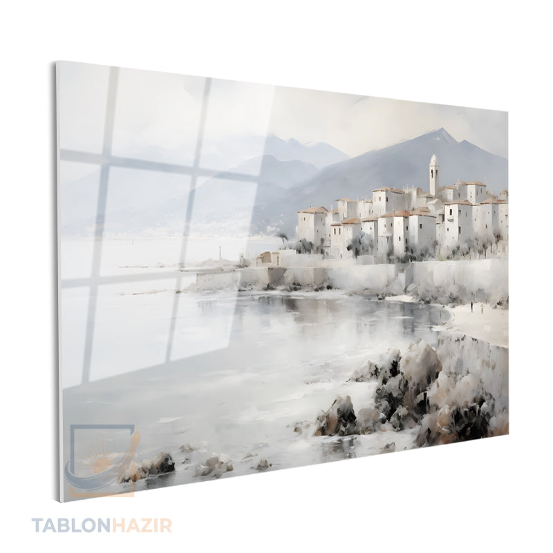 Yatay Cam Tablo Salon Duvar Tablosu Yatay Cam Soyutkiyimanzarasi Yeni Ev Hediyesi Ofis Tablosu