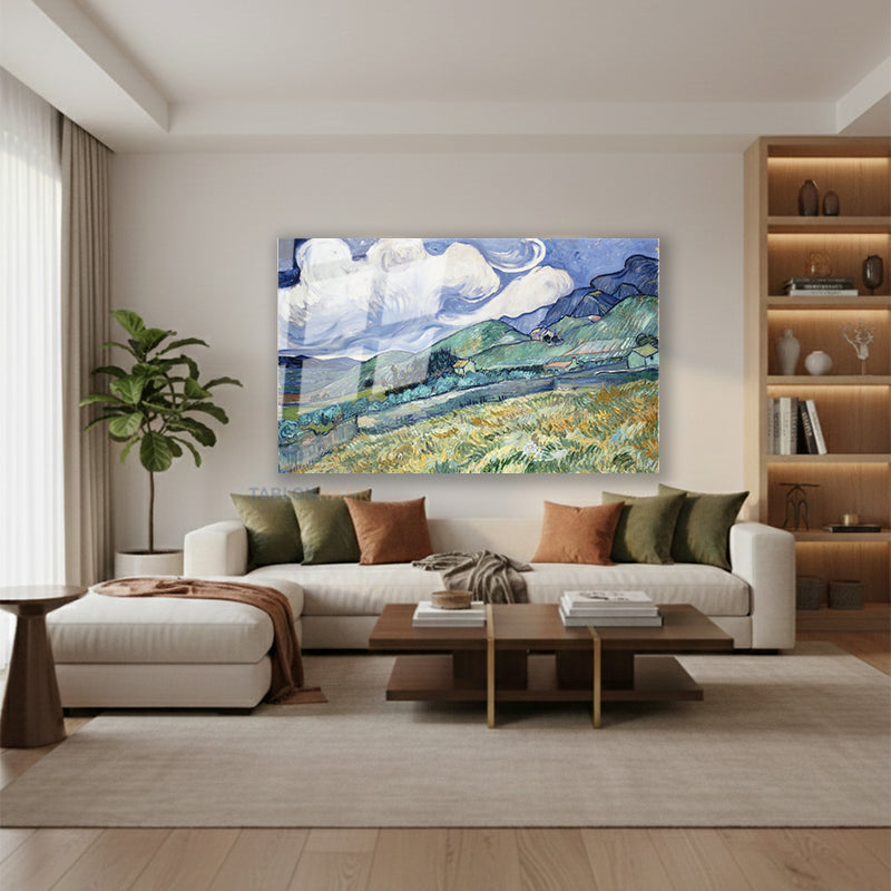 Yatay Cam Tablo Salon Duvar Tablosu Yatay Cam Soyutmanzara1 Yeni Ev Hediyesi Ofis Tablosu