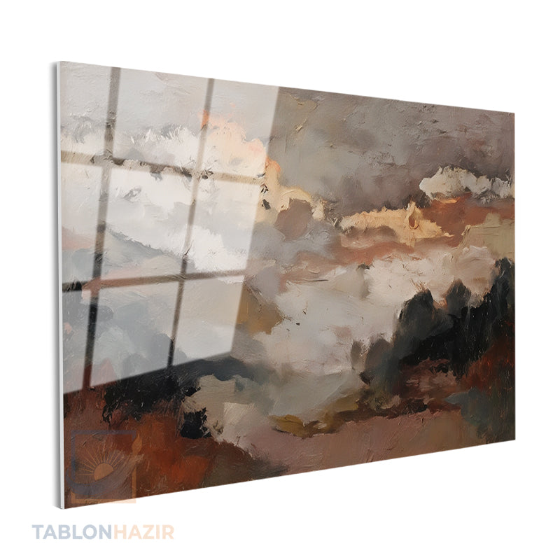 Yatay Cam Tablo Salon Duvar Tablosu Yatay Cam Soyutmanzara5 Yeni Ev Hediyesi Ofis Tablosu