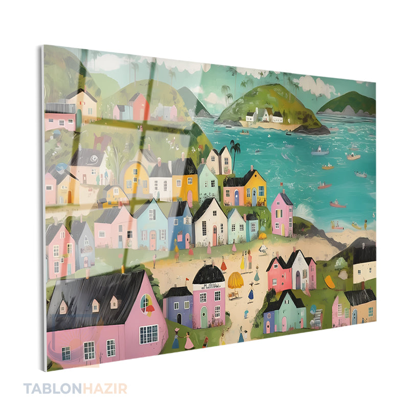 Yatay Cam Tablo Salon Duvar Tablosu Yatay Cam Soyutmanzara6 Yeni Ev Hediyesi Ofis Tablosu