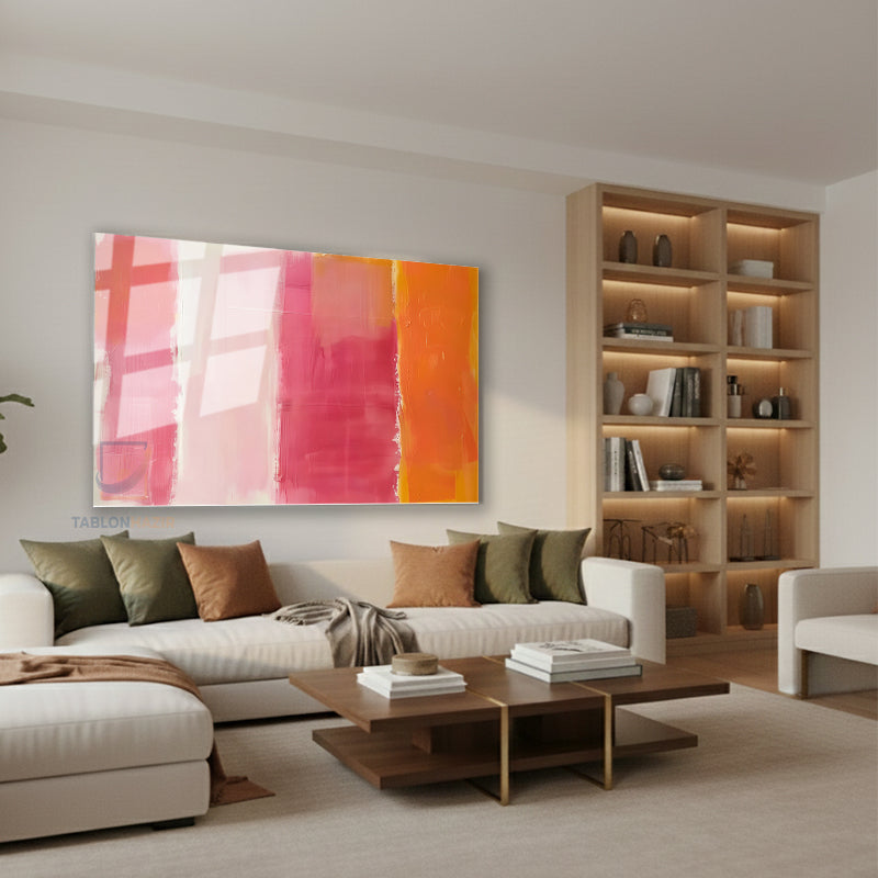 Yatay Cam Tablo Salon Duvar Tablosu Yatay Cam Soyutrenksanati2 Yeni Ev Hediyesi Ofis Tablosu