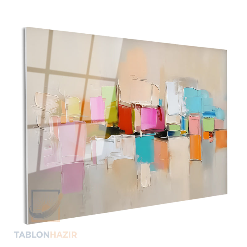 Yatay Cam Tablo Salon Duvar Tablosu Yatay Cam Soyutrenksanati5 Yeni Ev Hediyesi Ofis Tablosu