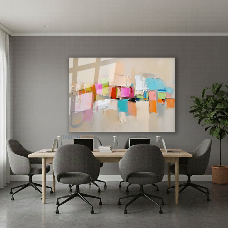 Yatay Cam Tablo Salon Duvar Tablosu Yatay Cam Soyutrenksanati5 Yeni Ev Hediyesi Ofis Tablosu