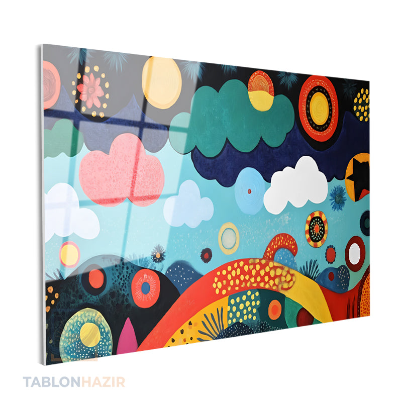 Yatay Cam Tablo Salon Duvar Tablosu Yatay Cam Soyutsanat2 Yeni Ev Hediyesi Ofis Tablosu