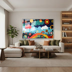 Yatay Cam Tablo Salon Duvar Tablosu Yatay Cam Soyutsanat2 Yeni Ev Hediyesi Ofis Tablosu