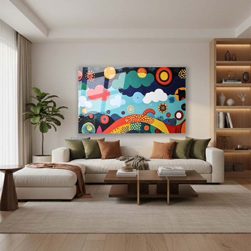 Yatay Cam Tablo Salon Duvar Tablosu Yatay Cam Soyutsanat2 Yeni Ev Hediyesi Ofis Tablosu