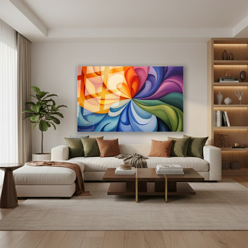 Yatay Cam Tablo Salon Duvar Tablosu Yatay Cam Soyutsanat4 Yeni Ev Hediyesi Ofis Tablosu