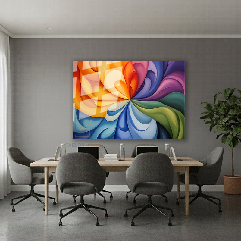 Yatay Cam Tablo Salon Duvar Tablosu Yatay Cam Soyutsanat4 Yeni Ev Hediyesi Ofis Tablosu