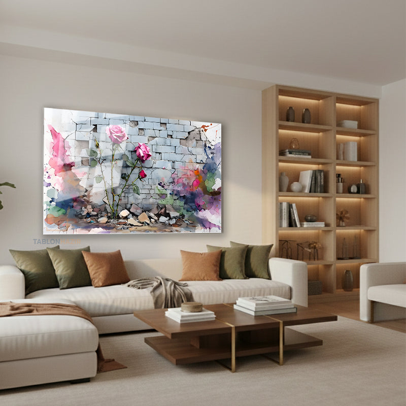 Yatay Cam Tablo Salon Duvar Tablosu Yatay Cam Soyutsanat8 Yeni Ev Hediyesi Ofis Tablosu