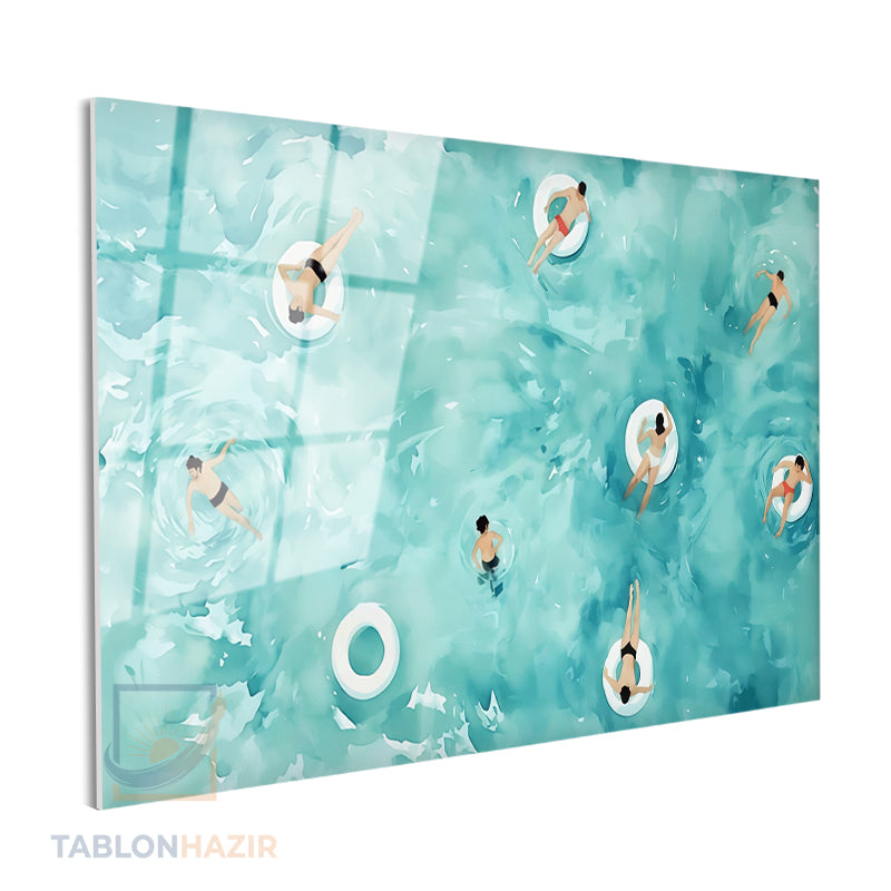 Yatay Cam Tablo Salon Duvar Tablosu Yatay Cam Soyutyuzenınsanlar Yeni Ev Hediyesi Ofis Tablosu