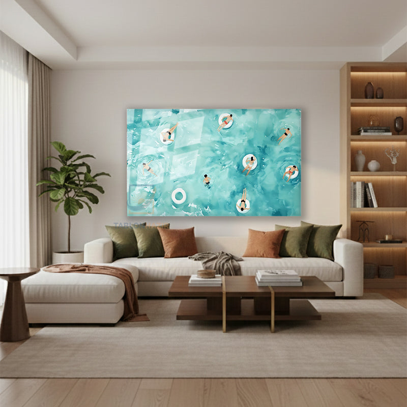 Yatay Cam Tablo Salon Duvar Tablosu Yatay Cam Soyutyuzenınsanlar Yeni Ev Hediyesi Ofis Tablosu