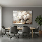 Yatay Cam Tablo Salon Duvar Tablosu Yatay Cam Vazodabeyazcicekler Yeni Ev Hediyesi Ofis Tablosu