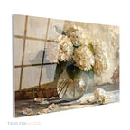 Yatay Cam Tablo Salon Duvar Tablosu Yatay Cam Vazodabeyazcicekler3 Yeni Ev Hediyesi Ofis Tablosu