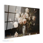 Yatay Cam Tablo Salon Duvar Tablosu Yatay Cam Vazodabeyazguller Yeni Ev Hediyesi Ofis Tablosu