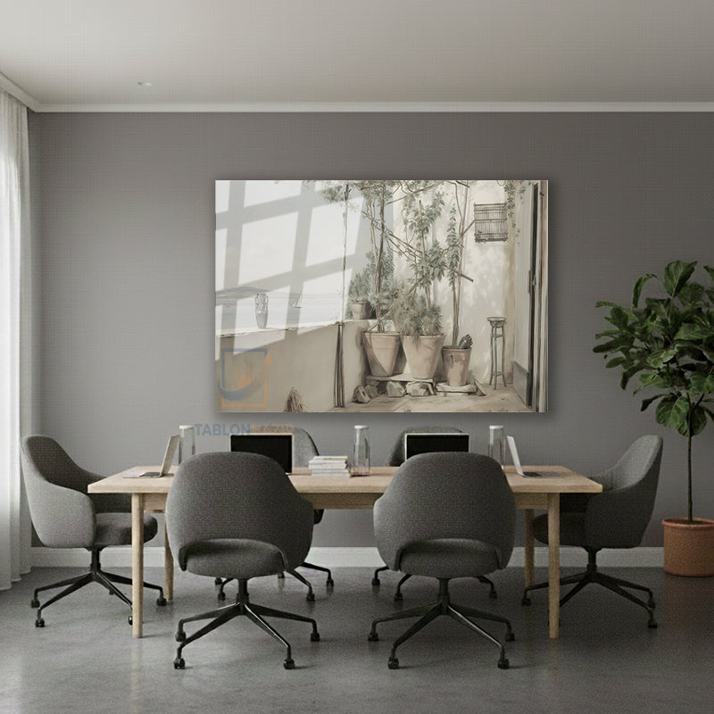 Yatay Cam Tablo Salon Duvar Tablosu Yatay Cam Vintagebalkonmanzarasi Yeni Ev Hediyesi Ofis Tablosu