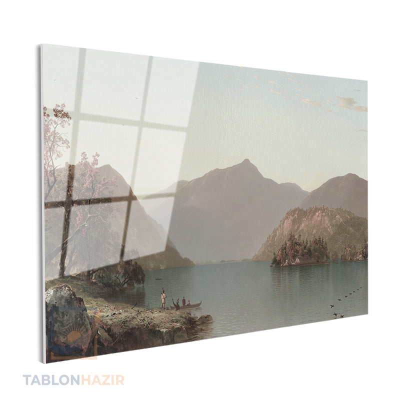 Yatay Cam Tablo Salon Duvar Tablosu Yatay Cam Vintagedaggolmanzarasi Yeni Ev Hediyesi Ofis Tablosu