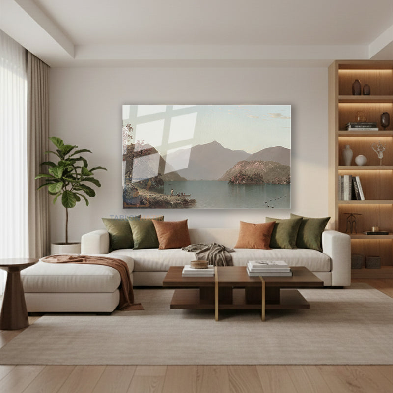 Yatay Cam Tablo Salon Duvar Tablosu Yatay Cam Vintagedaggolmanzarasi Yeni Ev Hediyesi Ofis Tablosu