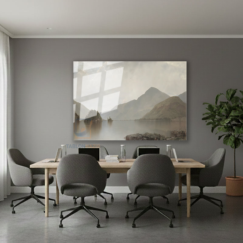 Yatay Cam Tablo Salon Duvar Tablosu Yatay Cam Vintagedaggolmanzarasi2 Yeni Ev Hediyesi Ofis Tablosu