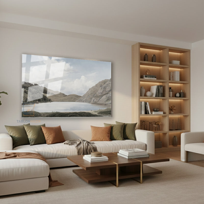Yatay Cam Tablo Salon Duvar Tablosu Yatay Cam Vintagedaggolmanzarasi3 Yeni Ev Hediyesi Ofis Tablosu