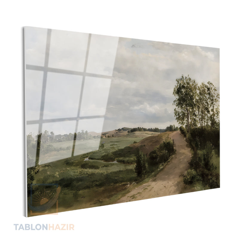 Yatay Cam Tablo Salon Duvar Tablosu Yatay Cam Vintagedogamanzarasi Yeni Ev Hediyesi Ofis Tablosu