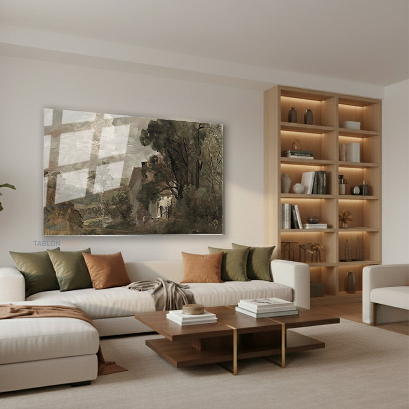 Yatay Cam Tablo Salon Duvar Tablosu Yatay Cam Vintagedogamanzarasi7 Yeni Ev Hediyesi Ofis Tablosu