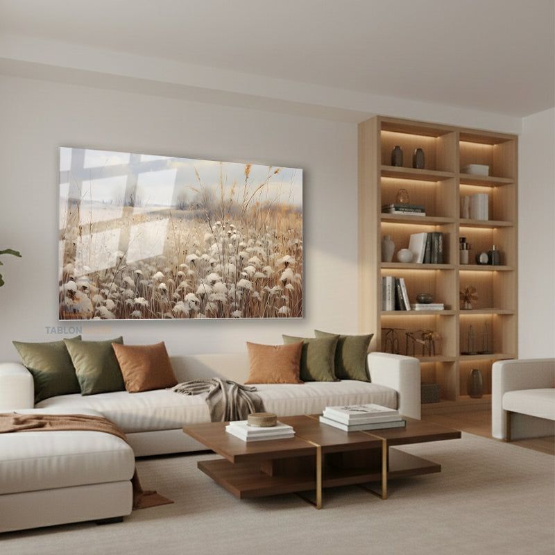 Yatay Cam Tablo Salon Duvar Tablosu Yatay Cam Vintagekirmanzarasi Yeni Ev Hediyesi Ofis Tablosu