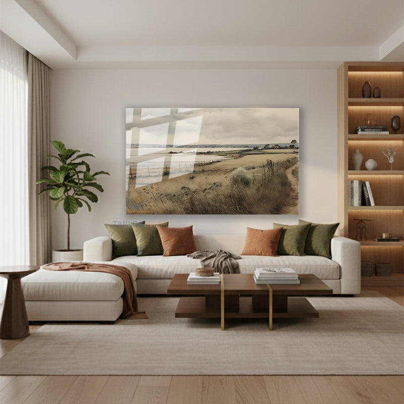 Yatay Cam Tablo Salon Duvar Tablosu Yatay Cam Vintagekirmanzarasi3 Yeni Ev Hediyesi Ofis Tablosu