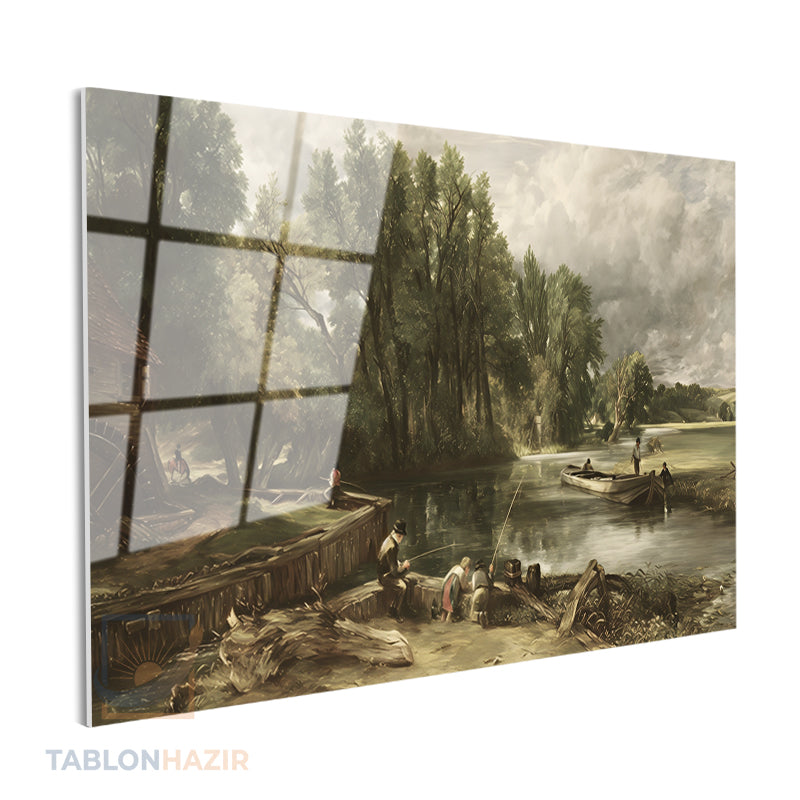 Yatay Cam Tablo Salon Duvar Tablosu Yatay Cam Vintagekirsalmanzarasi4 Yeni Ev Hediyesi Ofis Tablosu