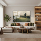 Yatay Cam Tablo Salon Duvar Tablosu Yatay Cam Vintagekirsalmanzara Yeni Ev Hediyesi Ofis Tablosu