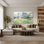 Yatay Cam Tablo Salon Duvar Tablosu Yatay Cam Vintagekirsalmanzarasi Yeni Ev Hediyesi Ofis Tablosu